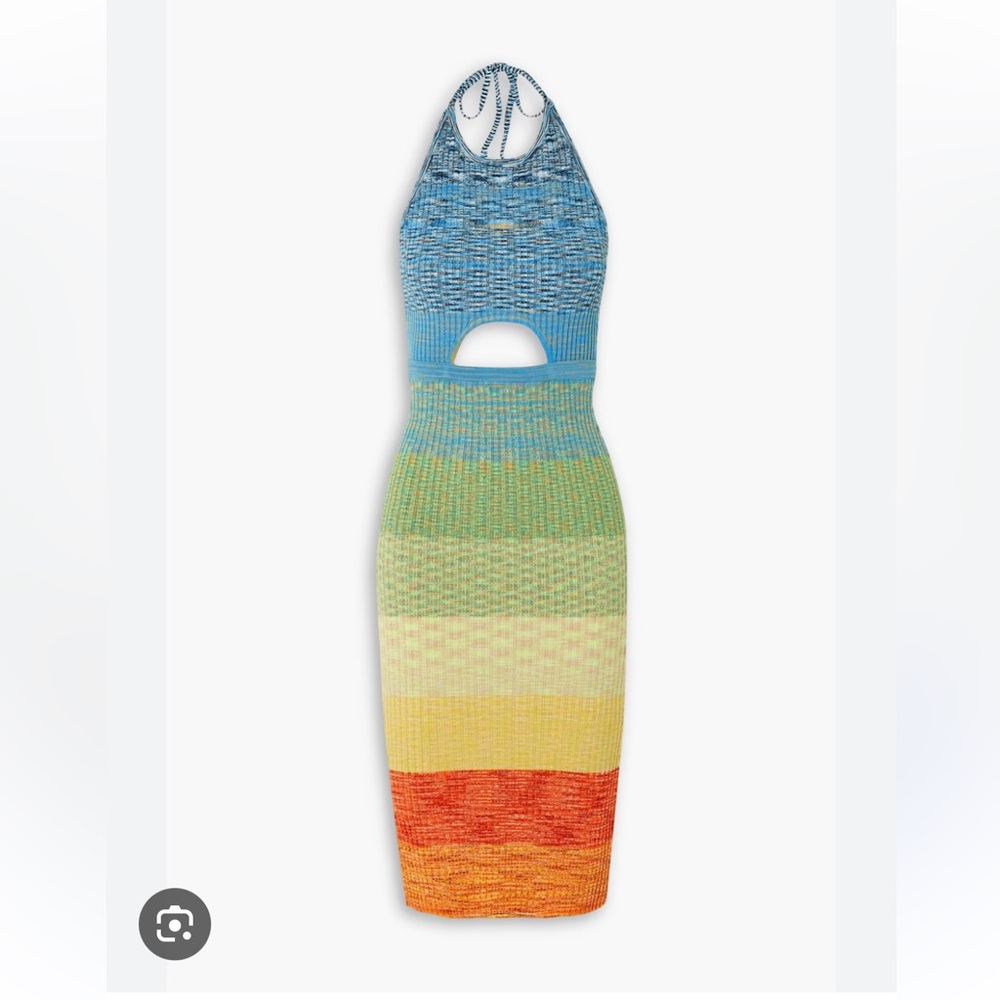 STAUD Blue and Green Bodycon Cocktail Dress